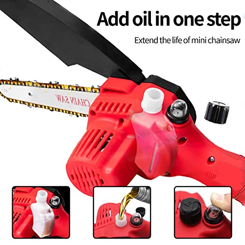 Mini kettingzaag met accu, mini-kettingzaag, accu kettingzaag met twee accu's en oplader, 24 V accu-kettingzaag… - Image 6