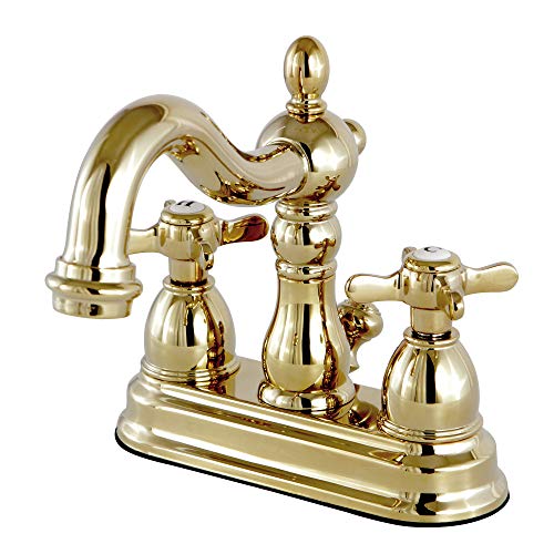 Kingston Brass KS1602BEX 4 in. Centerset Bathroom Faucet, Polished Brass by Kingston Brass - Used condition - US$50.72