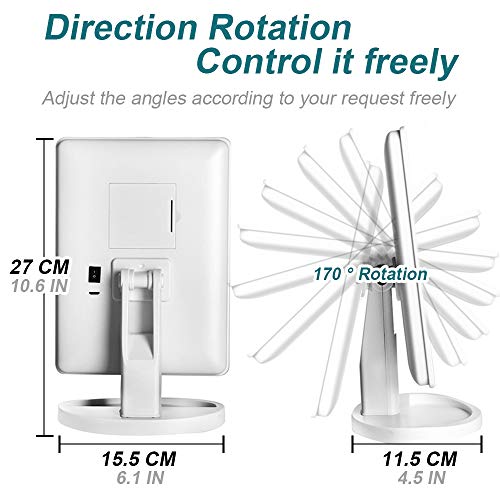 YOODI Verlichte Make-upspiegel Tafel Spiegel Make-upspiegel Met licht Smart Touch Kickstand 16 LED-oplichtende Spiegel… - Afbeelding 8