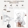 No-Drill Curtain Rod Brackets - 10 Pack Adhesive Holders For 0.5-1.2" Rods, 20lb Capacity