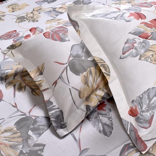 Image of Huesland by Ahmedabad Cotton 210 TC Premium Cotton Pillow Cover Set of 2 - White, Black & Yellow