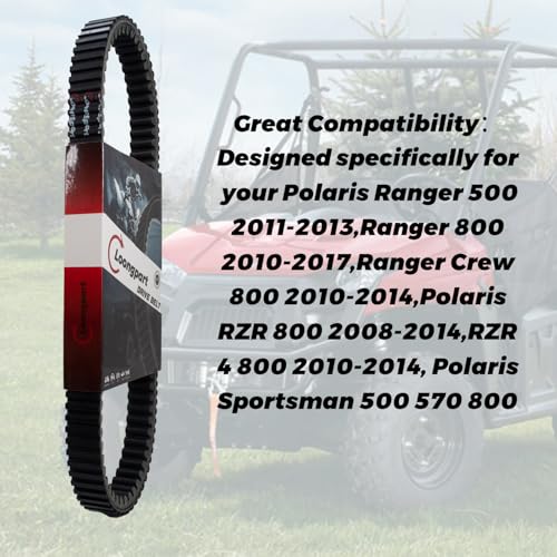 Image of LOONGPART Heavy Duty Drive Belt 3211162 Compatible with Polaris Ranger 800 2010-2012 & RZR 800 EPS - Replaces 3211133, 3211118, 24C4022
