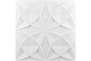 Art3d Decorative Foam Ceiling Tile 2x2 Glue up, Suspended Ceiling Tile with White Floral Pattern