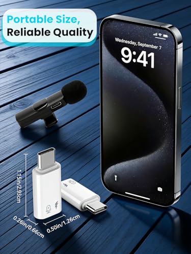 Image of Verilux 2Pcs Lighting to Type C Converter, 10W Type C to Lighting Connector for Lavalier Mic Receiver, Sound Card and OTG Fit for iPhone 17 /16 /15 Series, iPad Pro /Air, Not for Headphone and Data