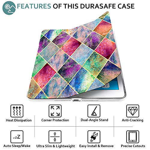 Image of DuraSafe Cases for iPad PRO 12.9 3 [ 3rd Generation 2018 ] A1876 A2014 MTHN2HN /A MTHU2HN /A MTEL2HN /A MTEM2HN /A Trifold Printed PC Lightweight Protective Clear Back Cover - Diamond Grid