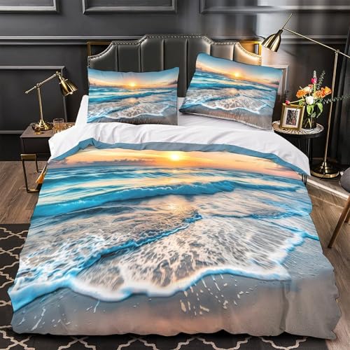 Housse de couette 135x200 fermeture éclair parure lit imprimé 3D - 2