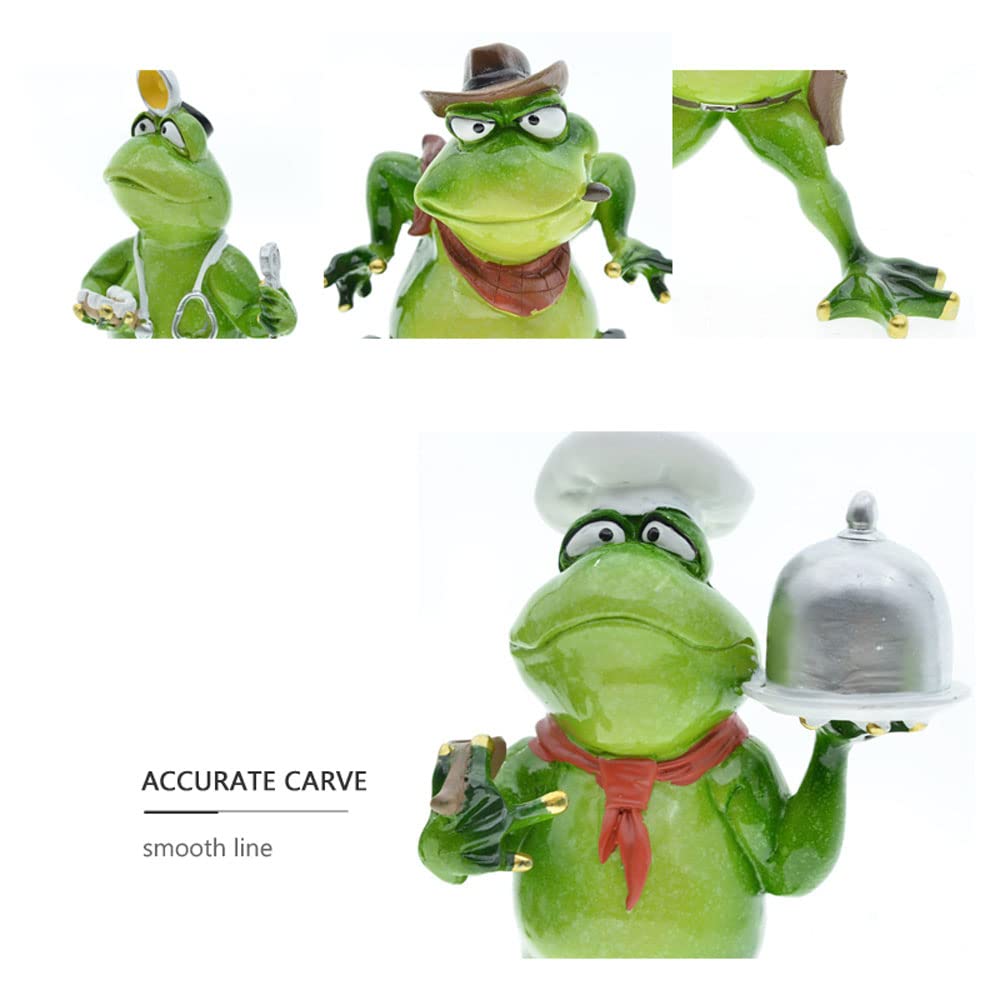 KARLOR Set Di 2 Statuette Di Rana Per Giardino E Acquario - Rane In Resina Per Decorazioni Da Esterno, Vaso, Laghetto E Pesciera