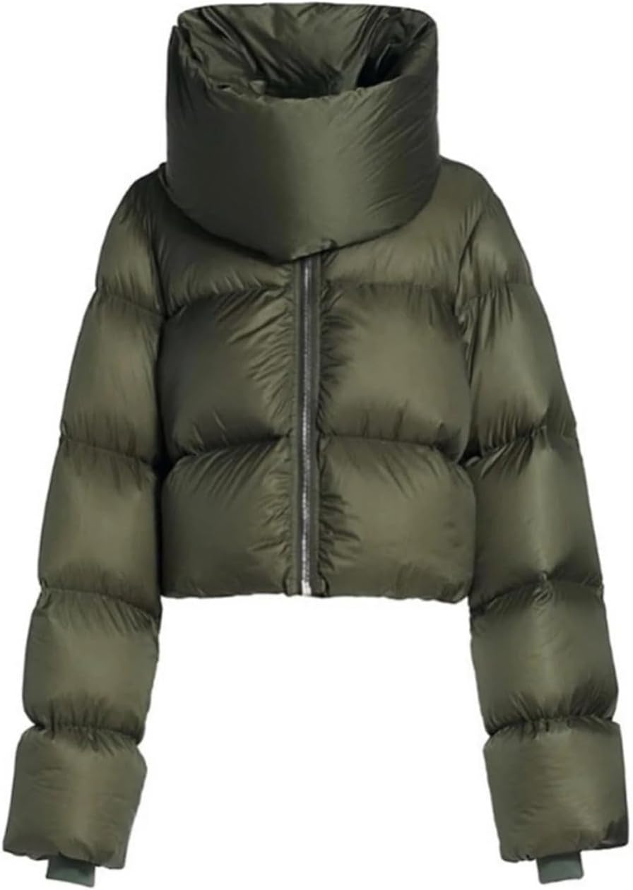 Winter Casual Large Women's Bubble Coat Zipper Scarf Collar Short Down Jacket Parker Street Wear