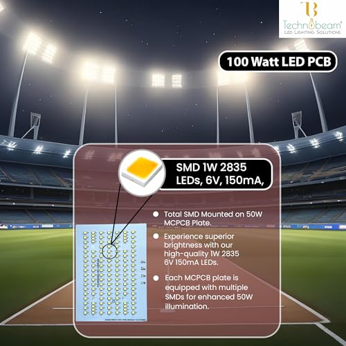 Image of Technobeam LED PCB with Driver for Repair | 63V 700mA | Aluminum Plate Base | Waterproof & Durable | Ideal for Flood Light and Street Light (100W)