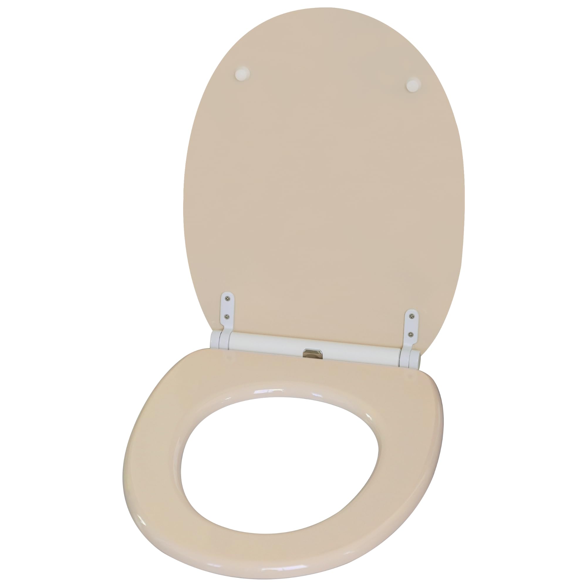 Sanilo Sedile WC con chiusura ammortizzata e sgancio rapido, il coperchio del WC può essere rimosso con la semplice pressione di un pulsante, facile montaggio dall'alto (Beige)