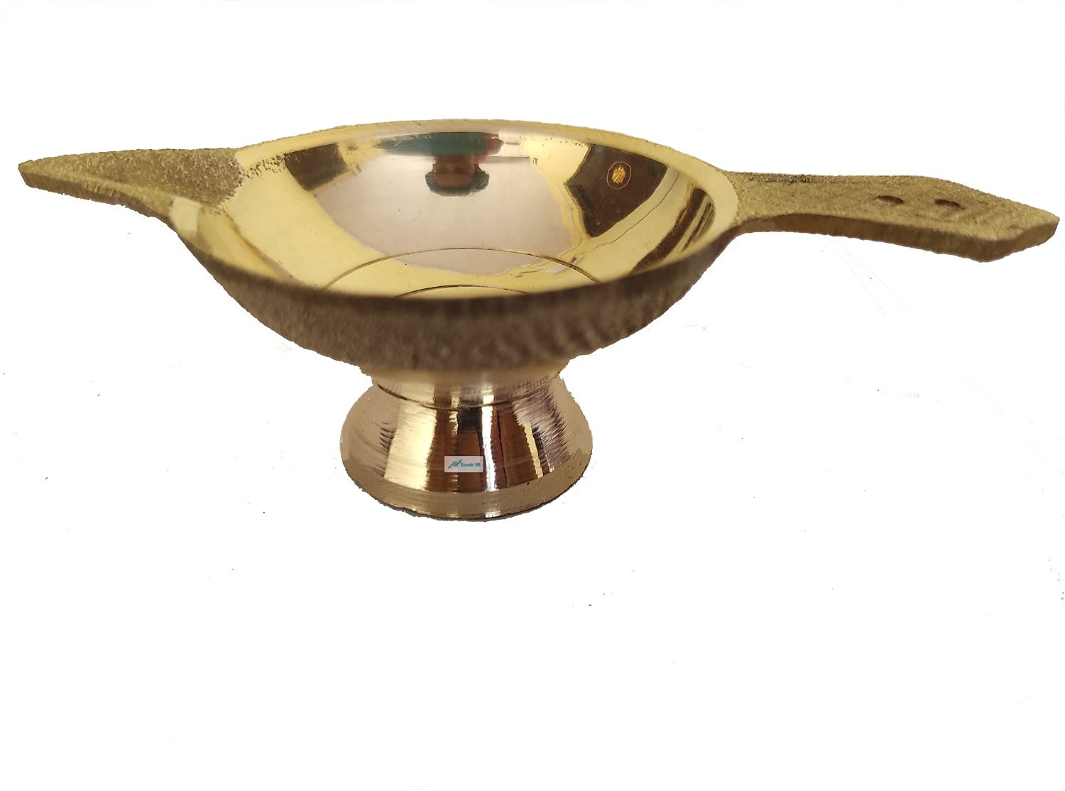 Enamic UK || Brass Single Aarti Small Diya || Arti Diya | Oil Lamp Puja|| Deepak for Pooja || 4 inch Length || for Home/Office/Shop || Aarti Small Diya || XQ657