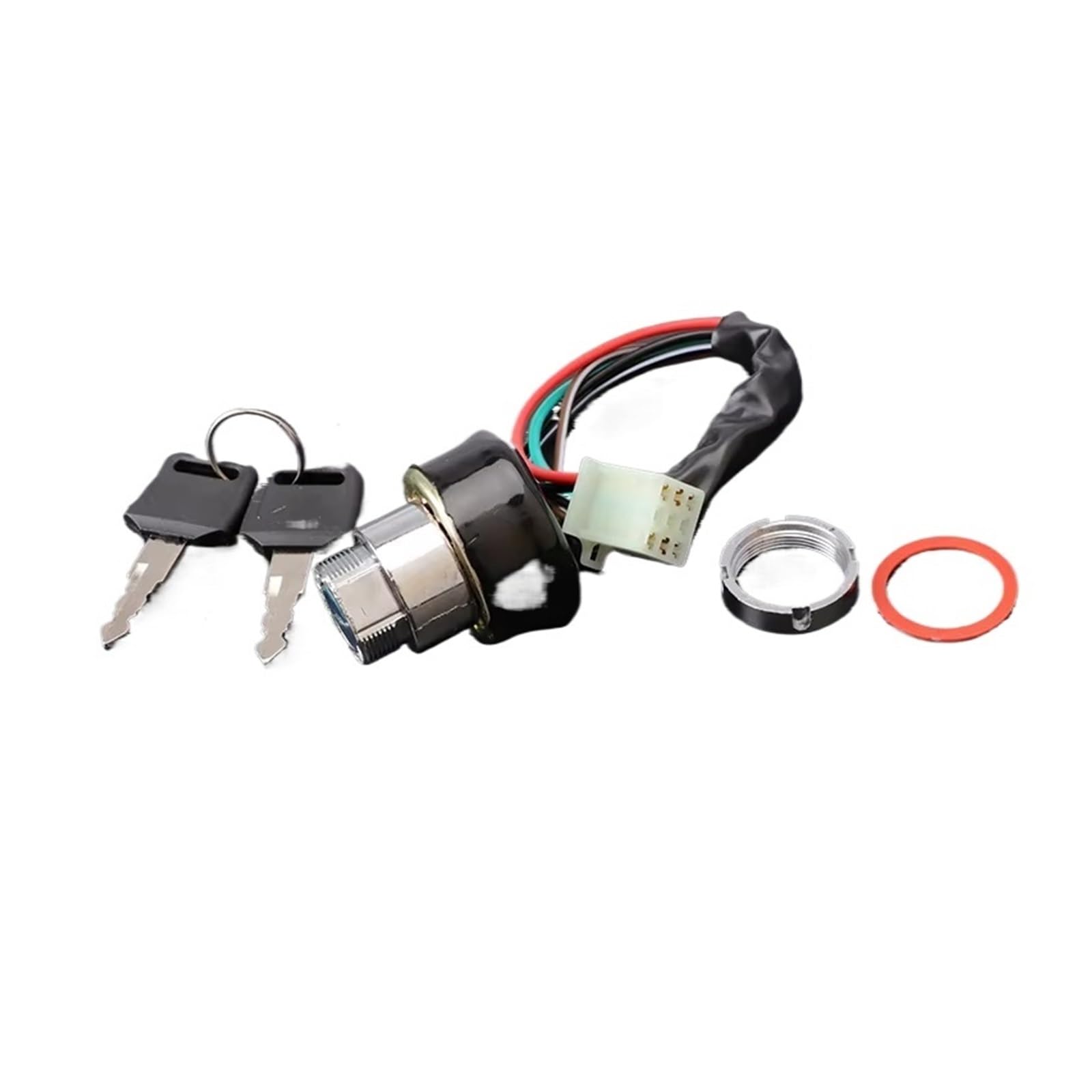 para Yamaha para Suzuki Scooter ATV Dirt Bike Go Kart Coche Motocicleta Interruptor Encendido 3 Posiciones 6 Cables con 2 Llaves Cerradura De Encendido