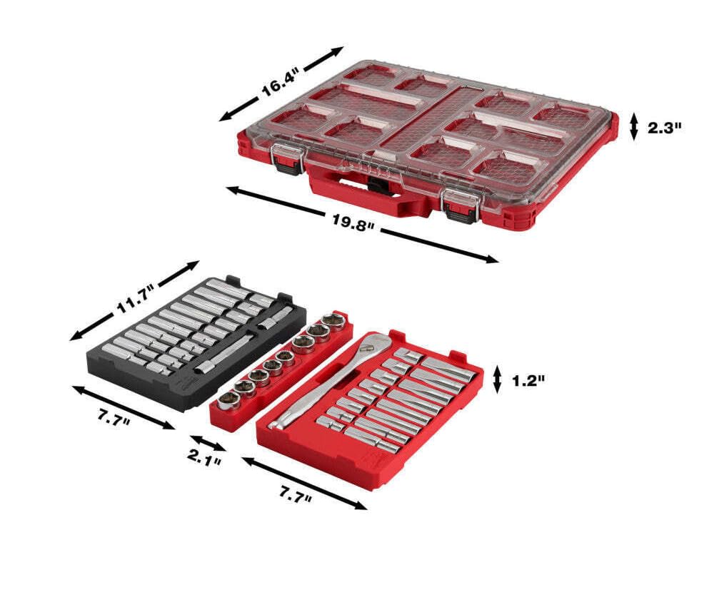 DRTセット5457 JINYUMT Ratchet/Socket Set For Milwaukee 48-22-9487 47 PC 1