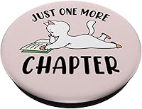 Vista 2 de Just One More Chapter Cute Cat Reading Book Lover PopSockets PopGrip intercambiable