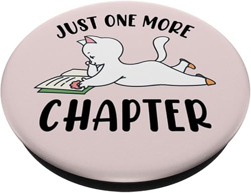 Miniatura 2 de Just One More Chapter Cute Cat Reading Book Lover PopSockets PopGrip intercambiable