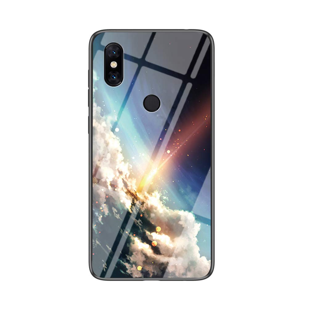 BRAND SET Cover Per Xiaomi Redmi Note 7 - Custodia Antiurto Cielo Stellato Con Vetro Temperato E Bordo Morbido