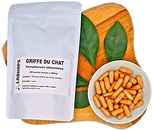 GRIFFE DU CHAT 200 gélules dosées à 500 mg enveloppe 100% végétale - complément alimentaire Cover