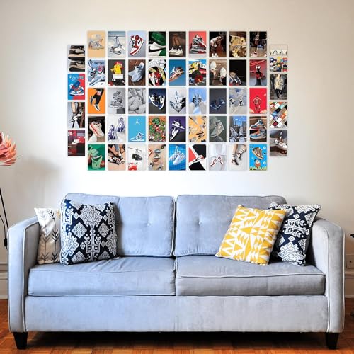 Image of SG Pack of 54 Sneakerhead Aesthetic Wall Collage Kit Posters - 4 x 6 Inches Posters for Wall Decoration - Wall Art For Bedroom, Office, Living room, Dorm room