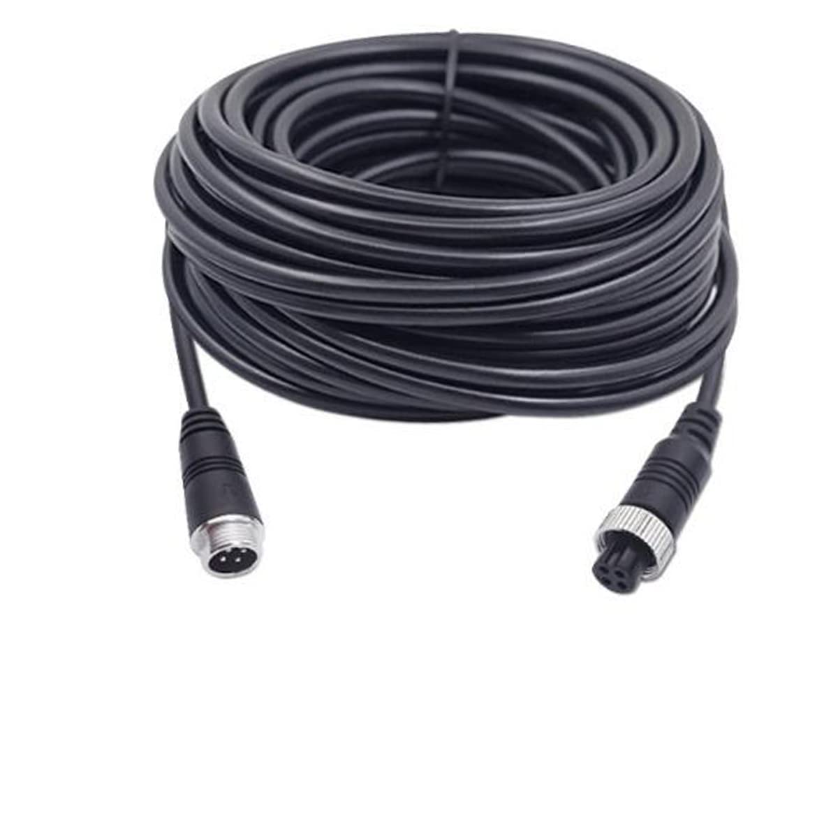 Car Video 4Pin Aviation Extension Cable for CCTV Rearview Camera Car Truck Trailer Camper Bus Motorhome Vehicle Backup Monitor Waterproof Shockproof System 33FT/10M Black, Pack of 1