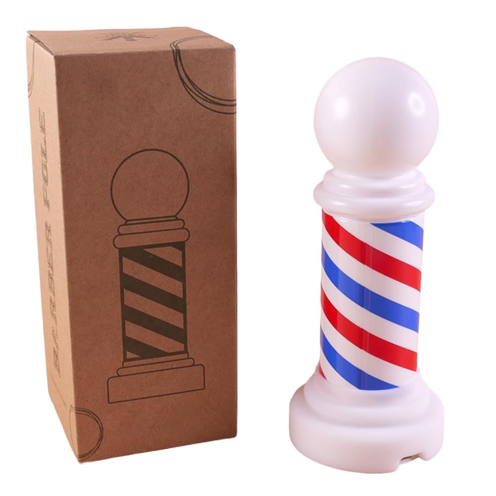 FOMIYES signs plastic white reusable barber pole barber poles barber shop accessories barber sign salon pole light reusable barber light hair salon pole salon light USB decorate to rotate-image-22
