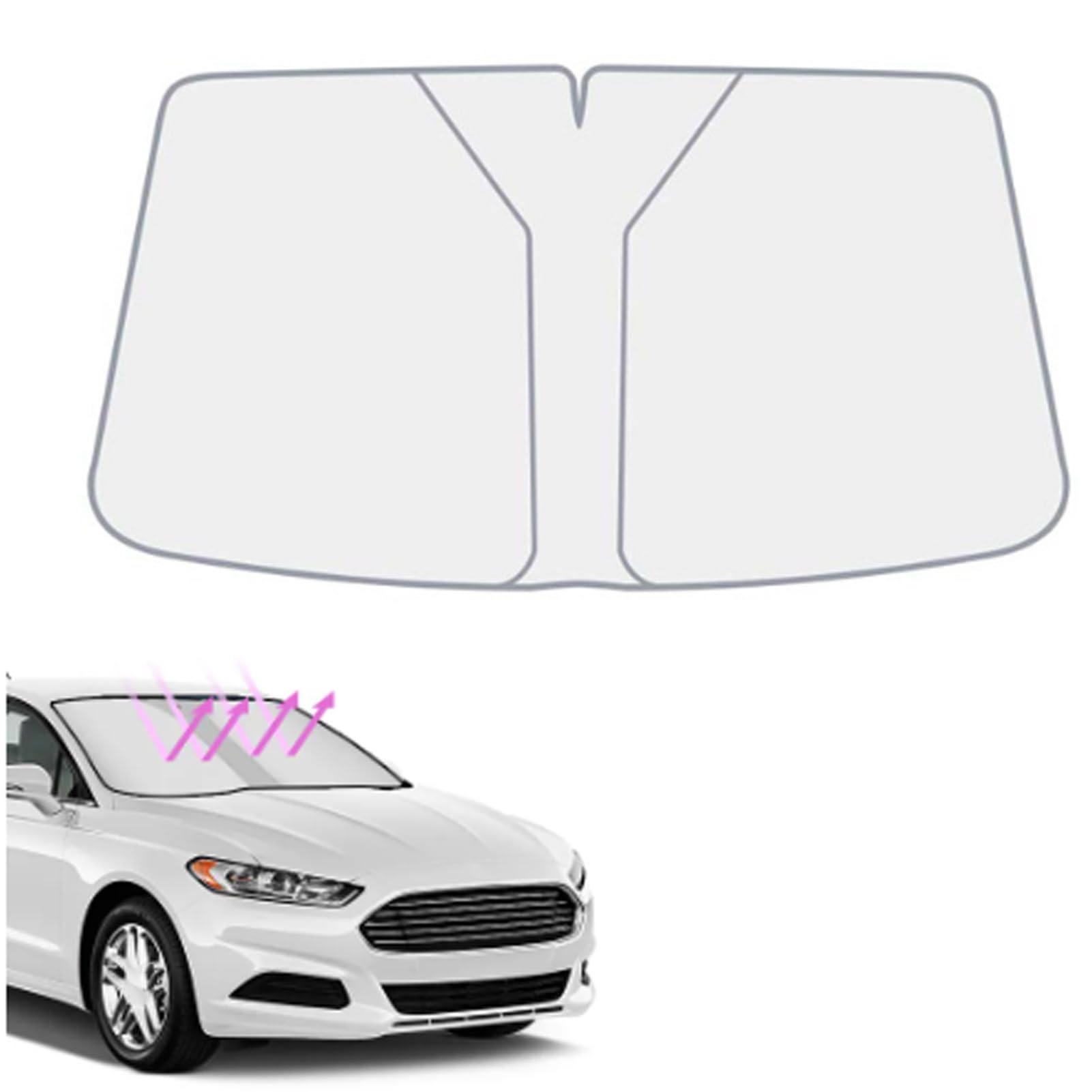 Parasole per Parabrezza Auto per Tesla Model X 2015 2016 2017 2018 2019 2020 2021-2023, Parasole per Finestrino Anteriore Pieghevole Blocca Dei Raggi UV