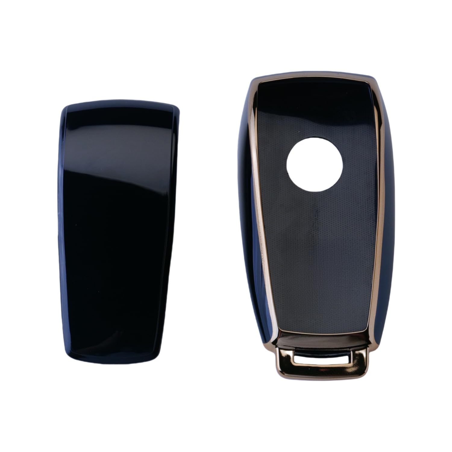 RUXYAXFOL TPU copertura chiave auto per Mercedes Benz S/A/G/B/E/C Classe AMC CLA CLE CLS GLA GLC GLE GLK GLS W221 W222 Custodia chiave auto, 2 pezzi, oro nero