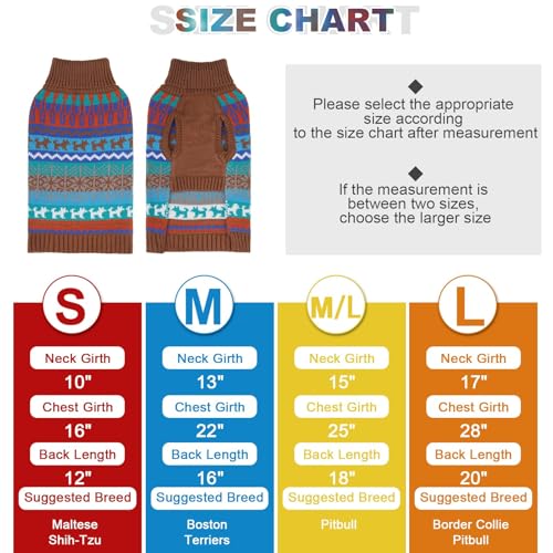 Image of Mihachi Dog Sweater - Winter Coat Apparel Clothes with Colorful Stripes for Cold Weather