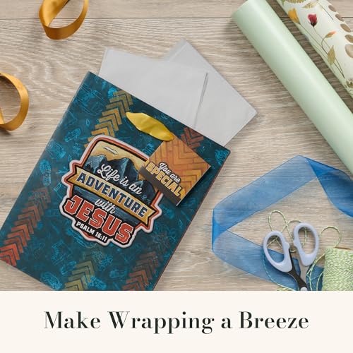 Image of Christian Art Gifts Medium Gift Bag for Kids with Tissue Paper, Blue
