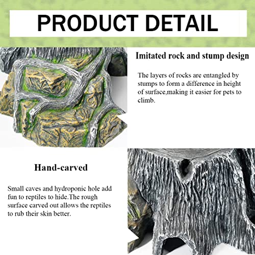 Hamiledyi Reptile Hideout Cave Resin Rock Lizard Hideout Cave Amphibians Hideaway Reptile Habitat Decoration For Lizards Chameleons Geckos Frogs Turtles Snakes #TOP3