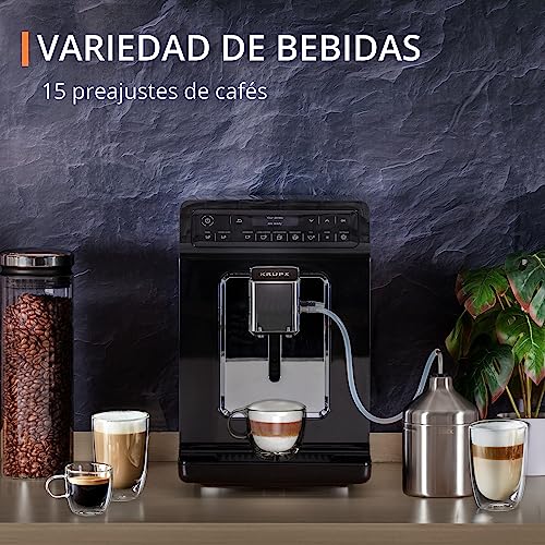 Krups Cafetera totalmente automática Evidence Evidence | Pantalla OLED con tecnología Barista Quattro Force | 12 cafés | 3 variaciones de té | capuchino con un toque | función para 2 tazas | negra - imagen 4