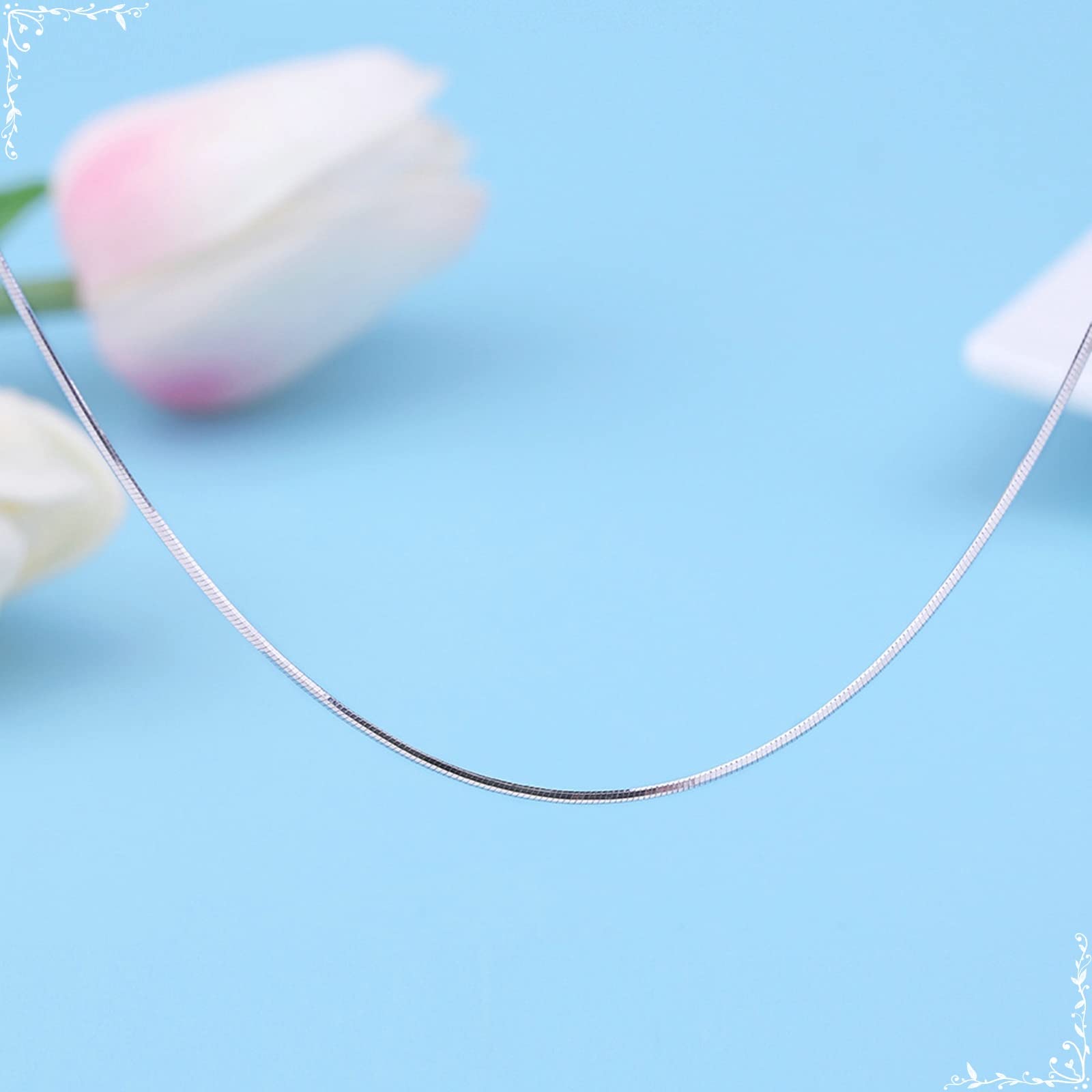 0,8 mm Damen-Halsketten, 40–45 cm Lange Schlangenkette, S925-Sterling-Halskette für Verlobung