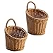 Luxshiny 2pcs Wall Hanging Baskets Fruit Baskets Wall Hanging Planter Vegetable Fruit Wicker Baskets Rattan Baskets Flower Holder Fruits and Veggies Storage Baskets for Pantry Kitchen Garden