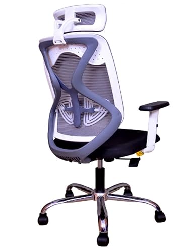 FUGO ® Executive Chair|| Ergonomic Leatherette Office||Strong Metal Base||High Comfort Seating Chair||Recliner Chair||Gaming Chair- Spider-406 – Grey, White. For Rs. 7599 @ 62 %