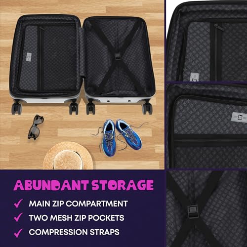 FUL Little Pony 22.5 Inch Carry On Luggage, Hardshell Rolling Suitcase with Spinner Wheels, White3