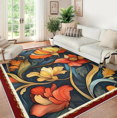 Carpette en fleurs bohèmes pour salon et descente de lit - 4