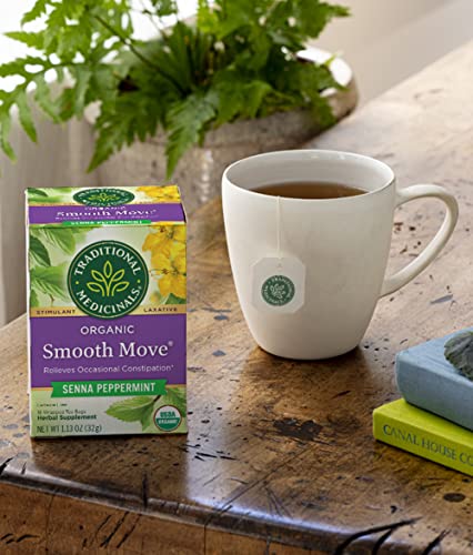 Traditional Medicinals Organic Smooth Move Senna Peppermint Herbal Tea, Relieves Occasional Constipation, (Pack Of 1) - 16 Tea Bags #TOP6