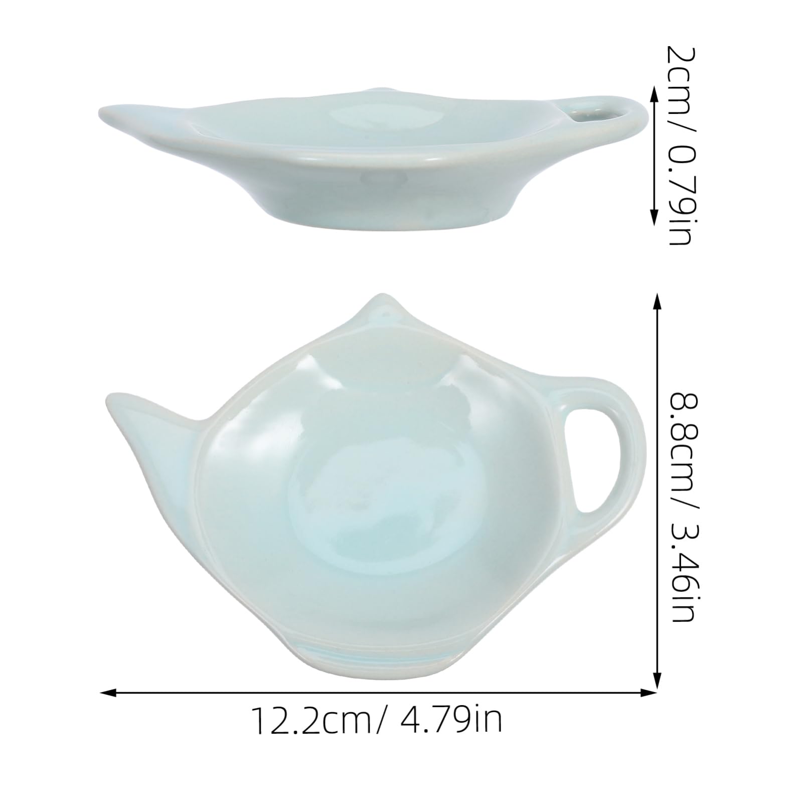 Cabilock 4Pcs Teapot Shaped Ceramic Tea Bag Holders Elegant Decorative Snack Bowls for Kitchen Coasters for Tea Bags for Afternoon Tea Breakfast and Snacks