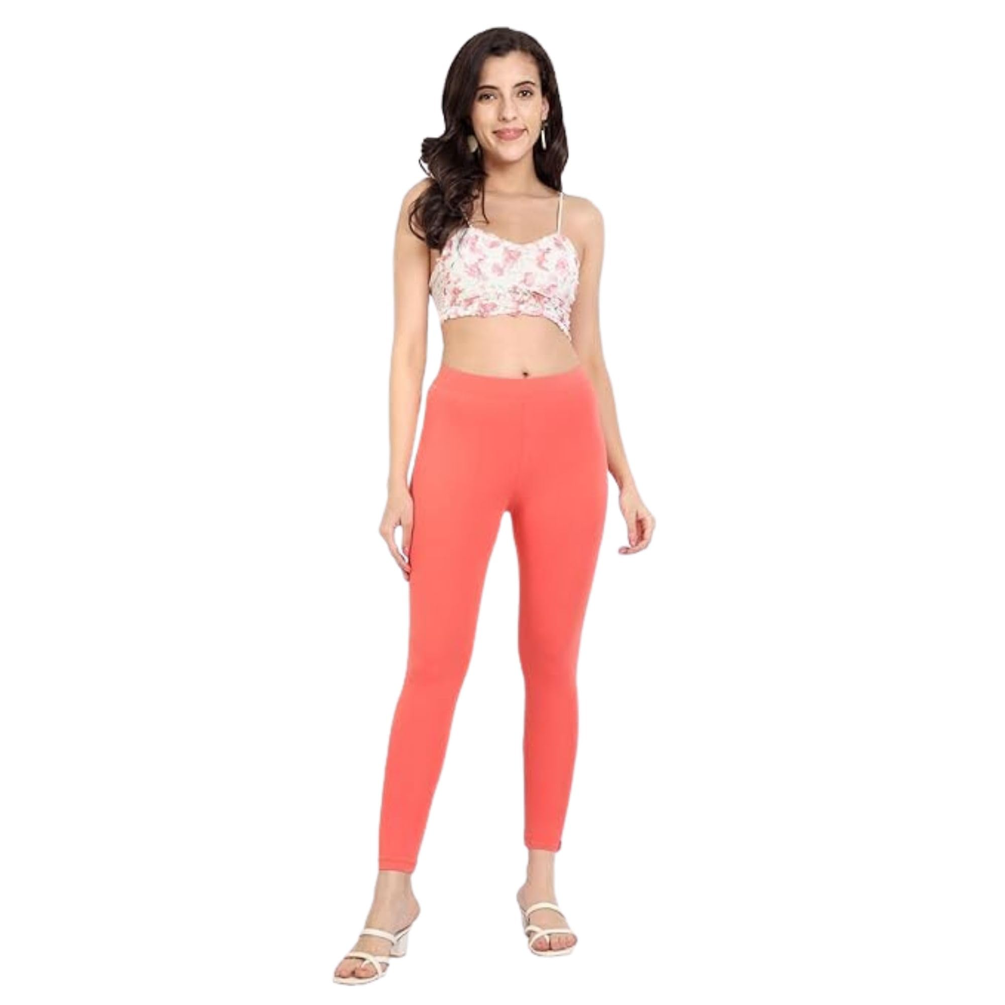 twinstar Slim Fit Cotton Stretchable Legging | Women Ankle Length Leggings | 220 GSM | Cotton Mid-Waist | Ankle Length Leggings-picture-23