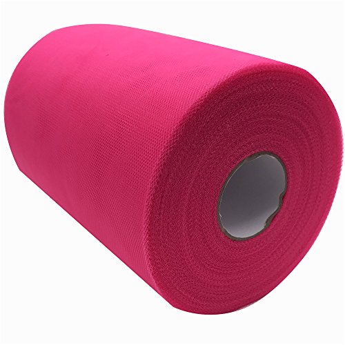 Rouleau de tulle 15,2 cm X 91,4 m 59 Couleurs Disponibles, chemin de table, nœud de chaise, tutu, couture, bricolage, tissu, mariage, fête emballage de cadeau rose fluo