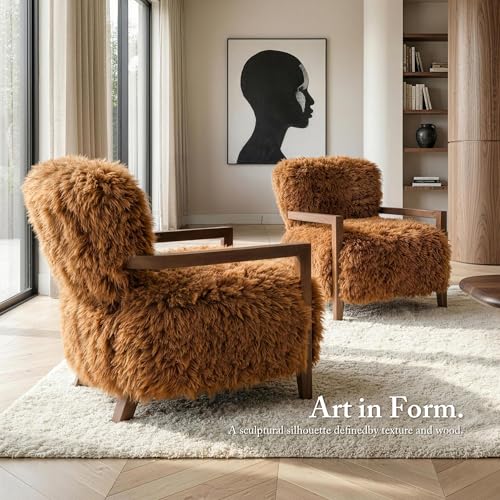 Sillón Plegable Pelo Largo Marrón miniatura 7