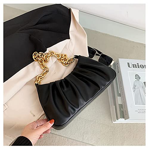Image of JOLLQUE Shoulder Bag for Women,Small Leather Dumpling Bags Handbag Purse,Gold Chain Evening Clutch Purses