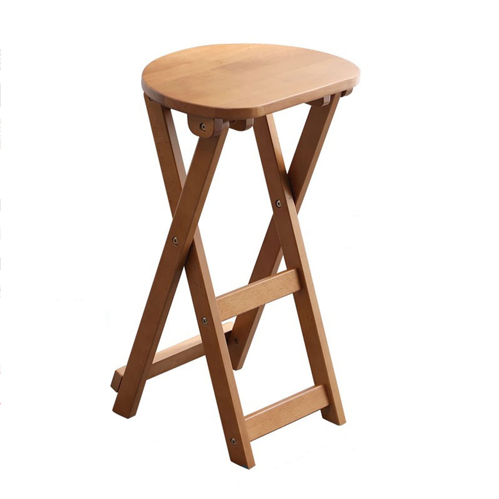 GTHTUHFD Stools To Sit On Folding - Kitchen Chairs Folding Bars, Stool Solid Wood Folding Stool Seat Diameter 36Cm Lightweight And Portable Seat Height 43Cm And 62Cm,Log Color-62cm