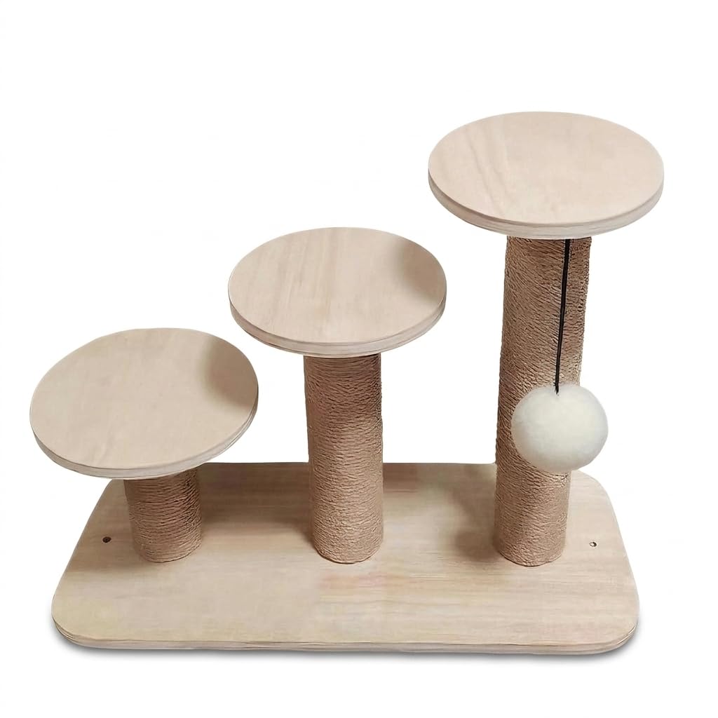 Tiragraffi per Gatti, Albero Gioco Legno, Due strati