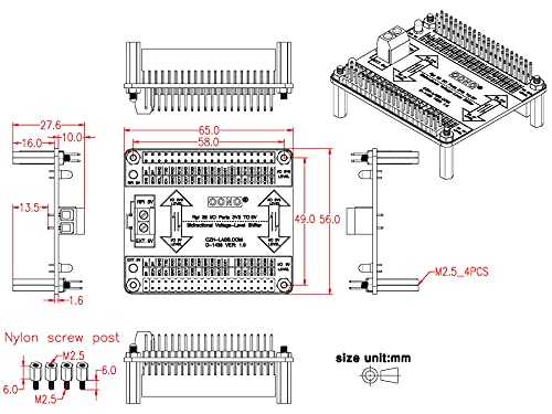 Rpi 3.3V To 5V 26 I/O Bidirectional Voltage-Level Shifter Module For Raspberry Pi, Logic Level Converter #TOP3