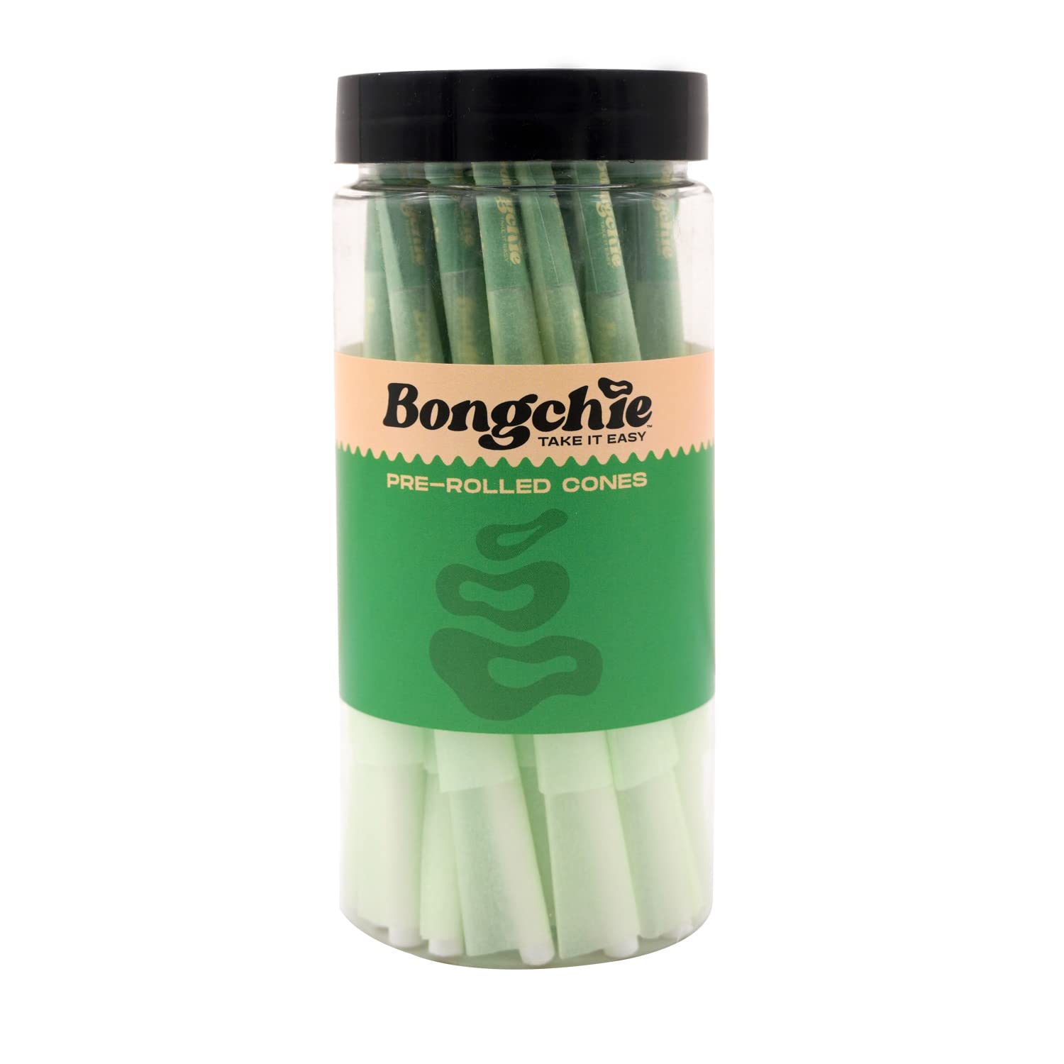 BONGCHIEPre-rolled cones | Green I Jar of 50 King Size Cones | Slow Burning and Ultra thin | Vegan & Non GMO | Heavy Metals & Pesticides Free