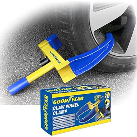 Goodyear Heavy Duty Car Wheel Clamp - Van/Caravan 2 Keys - Unbreakable Security Cover