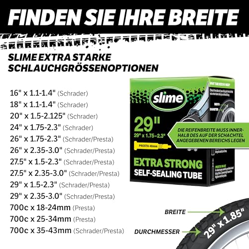 Slime 30095 Fahrradschlauch mit Slime- Pannendichtmittel, selbstdichtend, vorbeugen und reparieren, Schrader-Ventil, 18" x 1.1-1.4 – Ansicht 5