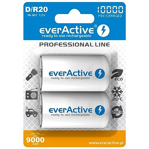 AKUMULATORKI EVERACTIVE 2X R20/D 1.2V 10000mAH