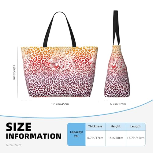 Leopard Skins And Heads Print Beach Pool Bags Tote For Women Ladies Large Gym Tote Carry On Bag For Weekender Travel Waterproof4