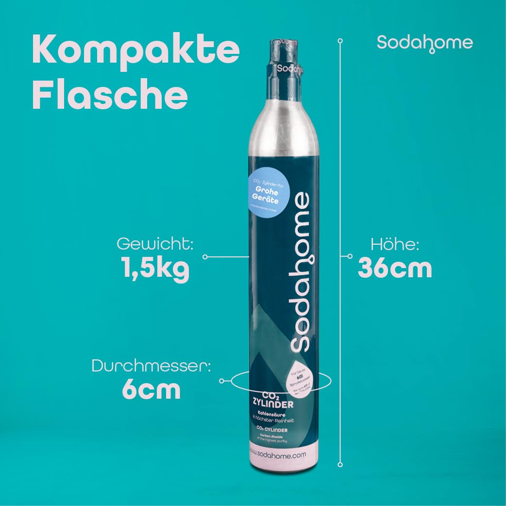 4x CO2 Zylinder für 60L Sprudelwasser - Kompatibel mit Grohe Geräte, Blanco EVOL-S, Rehau RE.SOURCE - Kohlensäure Zylinder zum Einschrauben Sprudelwasser - abgefüllt in Deutschland (4er Set)